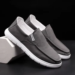 Soft Men Shoes Fashion Flats Canvas Shoes Summer Breathable Platform Mens Casual Vulcanized Shoes Autumn Slip on Man Sneakers