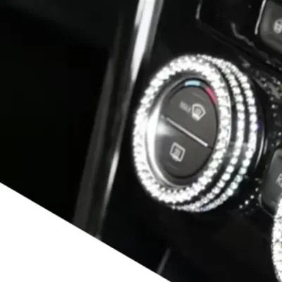 / For AC /Button Covers Zinc Alloy Rhinestone For Ring Sticker For Passat For Tiguan For Atlas For Arteon For Golf Car Interior