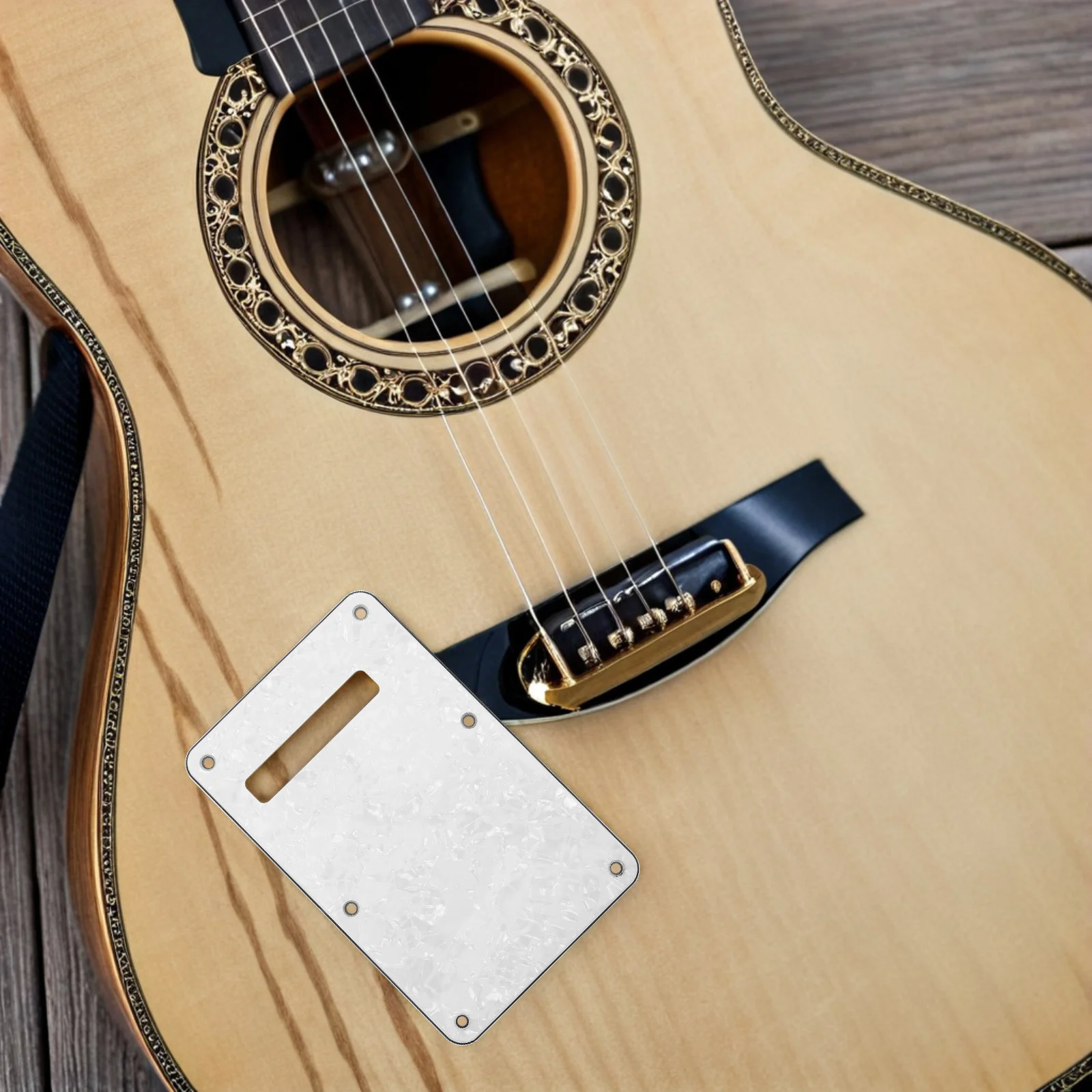 

2 Pcs Electric Guitar Accessories Control Cavity Cover Backplate Protector 6-hole