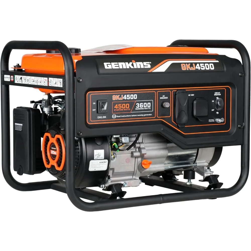 4500 Watt Portable Generator 4 Stroke 233 cc Engine Gas Powered Open Frame