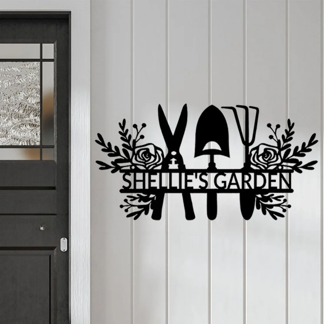 Personalisiertes Garten-Metallschild – individuelle Gärtner-Namensschild-Wandkunst, Hofdekoration für den Außenbereich, ideales Geschenk für Gärtner.