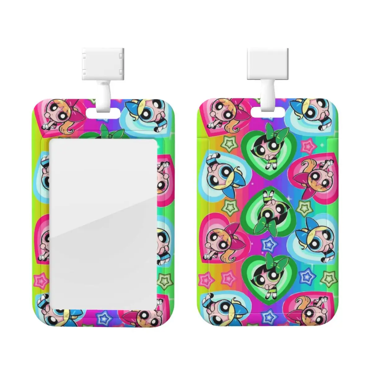 

Custom The P-Powerpuffs Girls ID Badge Holders For Office Card Holder Unisex Neck Lanyard Credit Card Holders Neck Strap