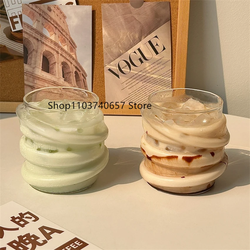 

Niche Design Irregular Circle Glass Personalized High Temperature Resistant Water Cup Simple Transparent Coffee Cold Drink Cup