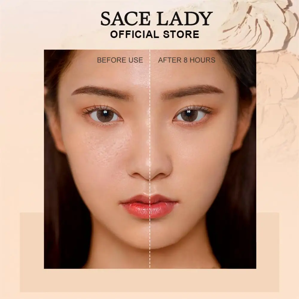 SACE LADY Face Setting Powder Full Coverage Cushion Pressed Powder Long Lasting Waterproof Concealer Makeup Cosmetics Make Up