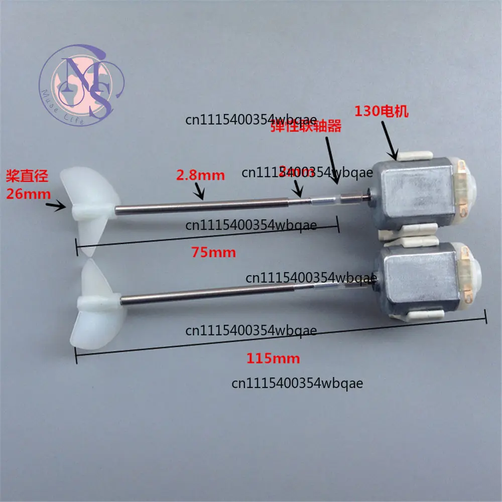 130 Strong Magnet Motor with Dual Propellers, Reversible Propellers DIY Boat Parts, 3V-6V