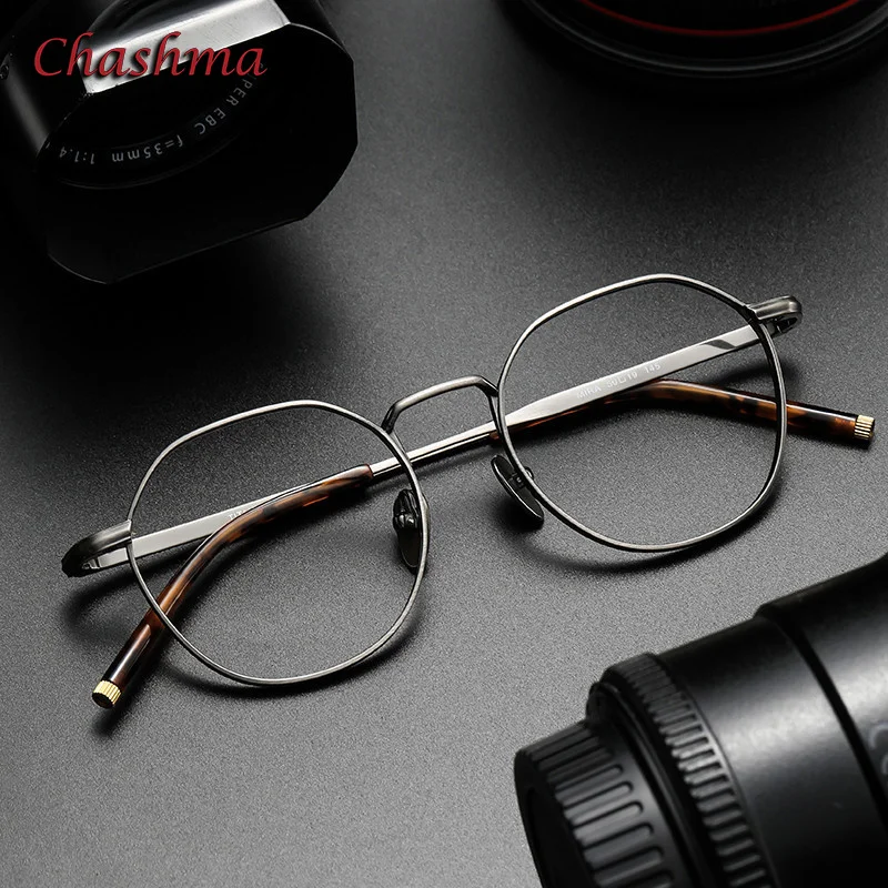 Chashma Round Pure Titanium Light Eyeglasses Men Glasses Quality Myopic Glasses Frame Optical Eyewear for Prescription Lenses