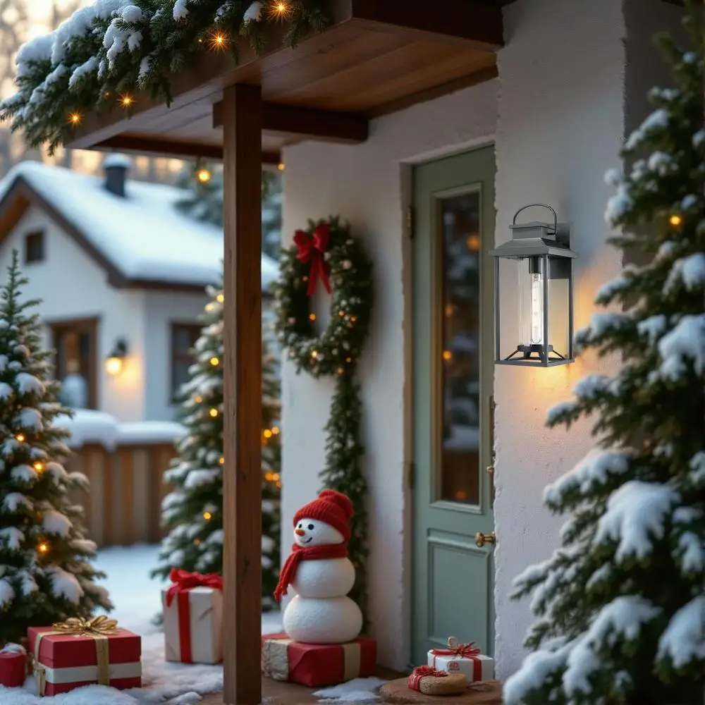 

Текстурированные черные уличные светильники для крыльца, настенное крепление, современный фонарь, антикоррозийный, водонепроницаемый (2 шт.)