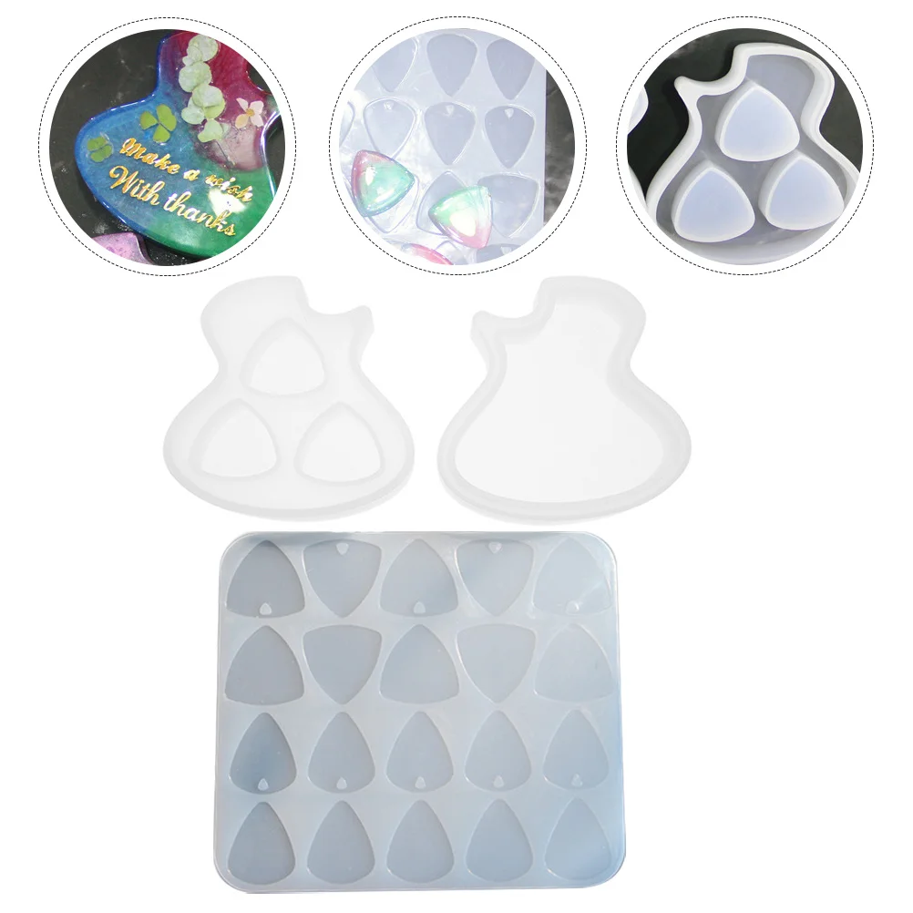 

1 set 1 Set Guitar Picks Storage Box Mold Silicone Diy Making Tool Reusable Non-Stick Easy Demoulding Durable Practical Guitar