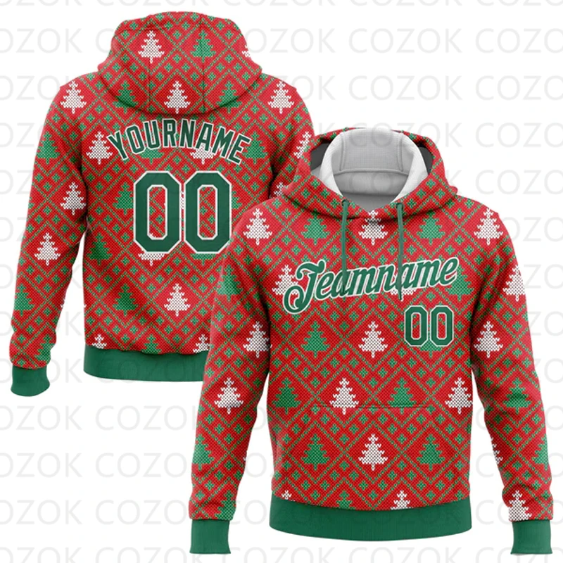 Customized Hoodie Christmas pattern Color Jersey 3D Printed  Unisex Pullovers Hoodie Casual Sweatshirts