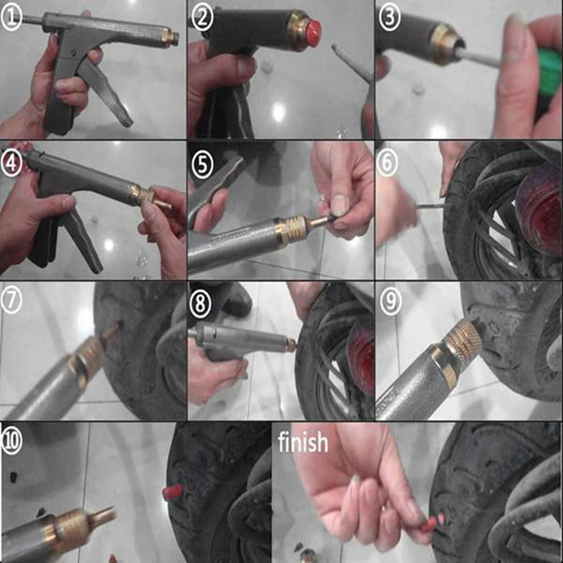 Car Tire Repair Tool Tire Repair Kit Auto Bike Tire Repair Puncture Plug Garage Motorcycle Wheel Vacuum Kit,Radial Rubbe-ABAM view 3