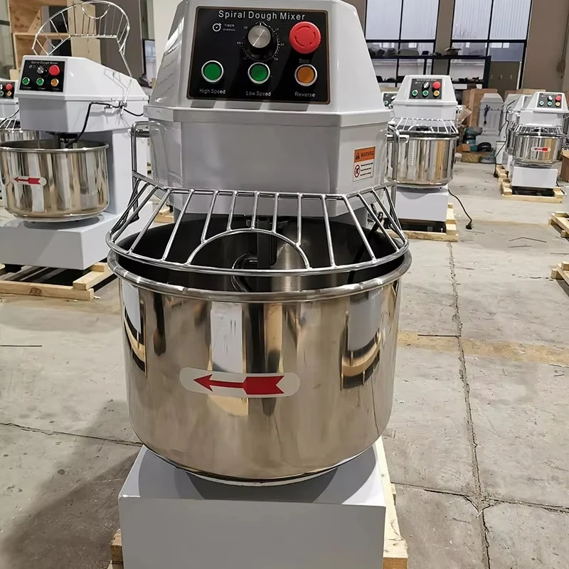 Commercial Spiral Dough Mixer Stainless Steel 50kg 15kg Capacity High-Efficiency Flour Bread Cake Kneader for Industrial Bakery