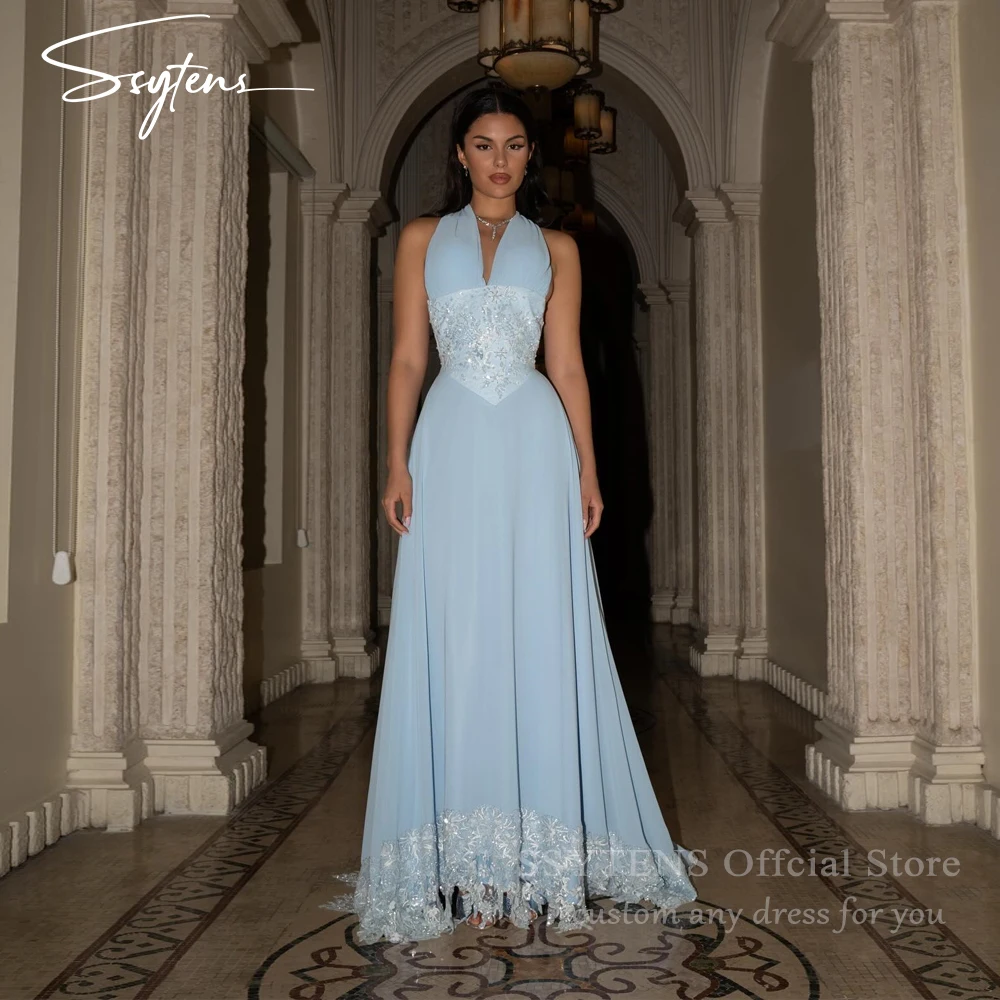 

SSYTENS Modest Green Evening Dresses O Neck Full Sleeves Formal Occasion Party Dress Elegant Draped Arabic Prom Gowns Customized