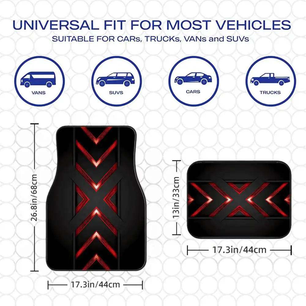2pcs/4pcs Black And Red Cool Car Floor Mats, Suitable For Sedans, Trucks, And SUVs, Make An Ideal Gift Choice. These Durable Flo
