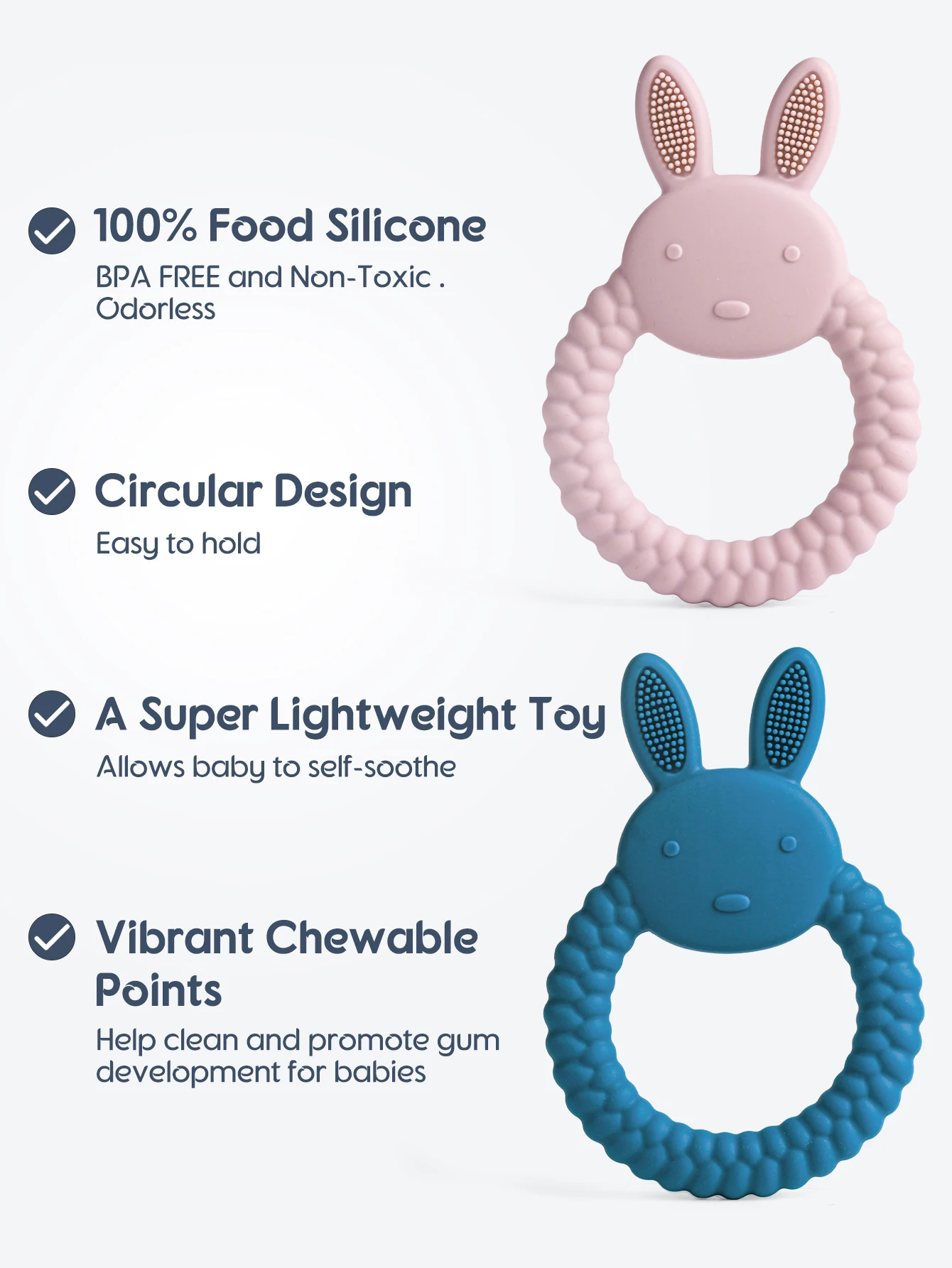 1pcs Kisded teether szilikon Gyermek- BPA szabadon Gúnyrajz Nyúl Ápolás Fogzás ajándékok Újszülött Közegészségügyi Zápfog Rágcsálás Újszülött kiegészítők Gyermek-