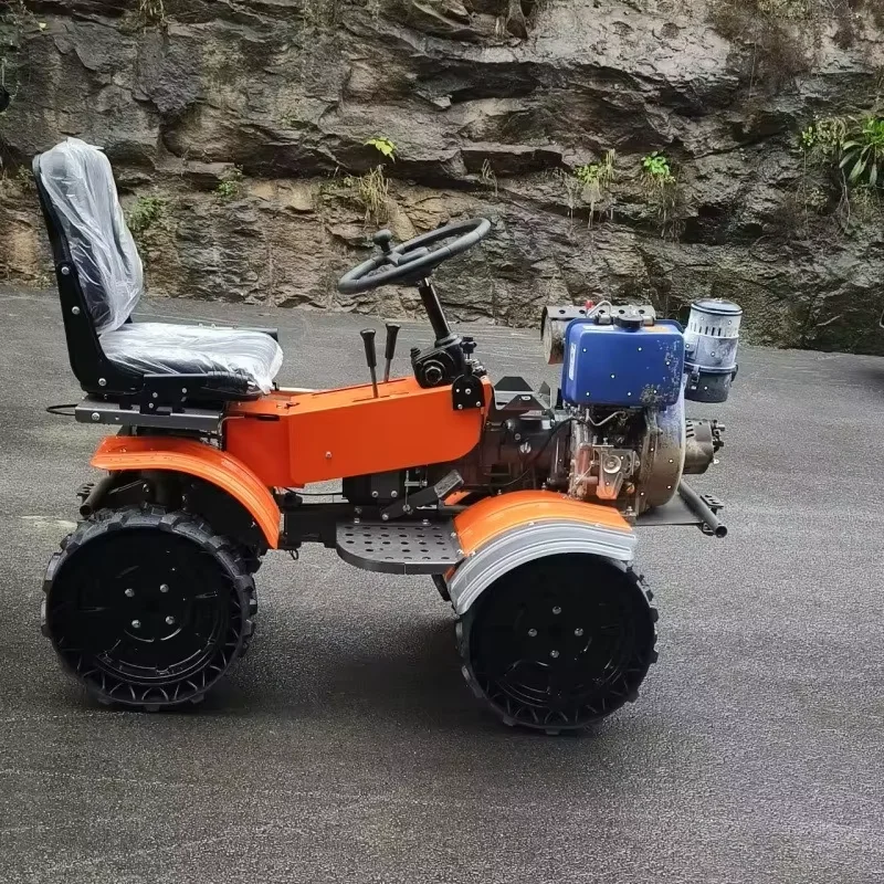 

Four-wheel ride, micro-tiller can be matched with a variety of agricultural tools, scarifier