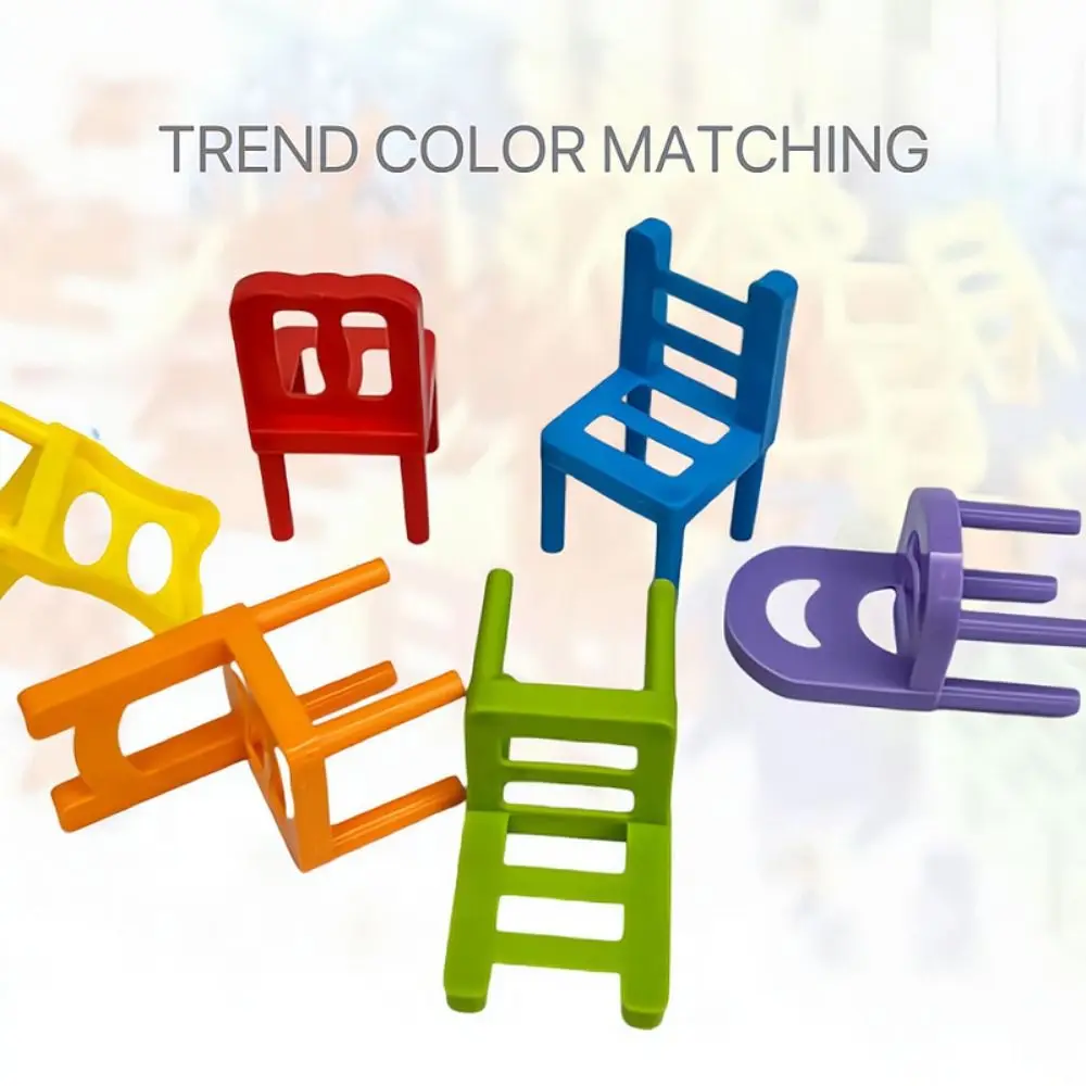 24/36/42 Pcs Colorful 's Puzzle Folding Chair Toy Parent- Interactive Balancing Chair Stack Party Game Juego Social Games For