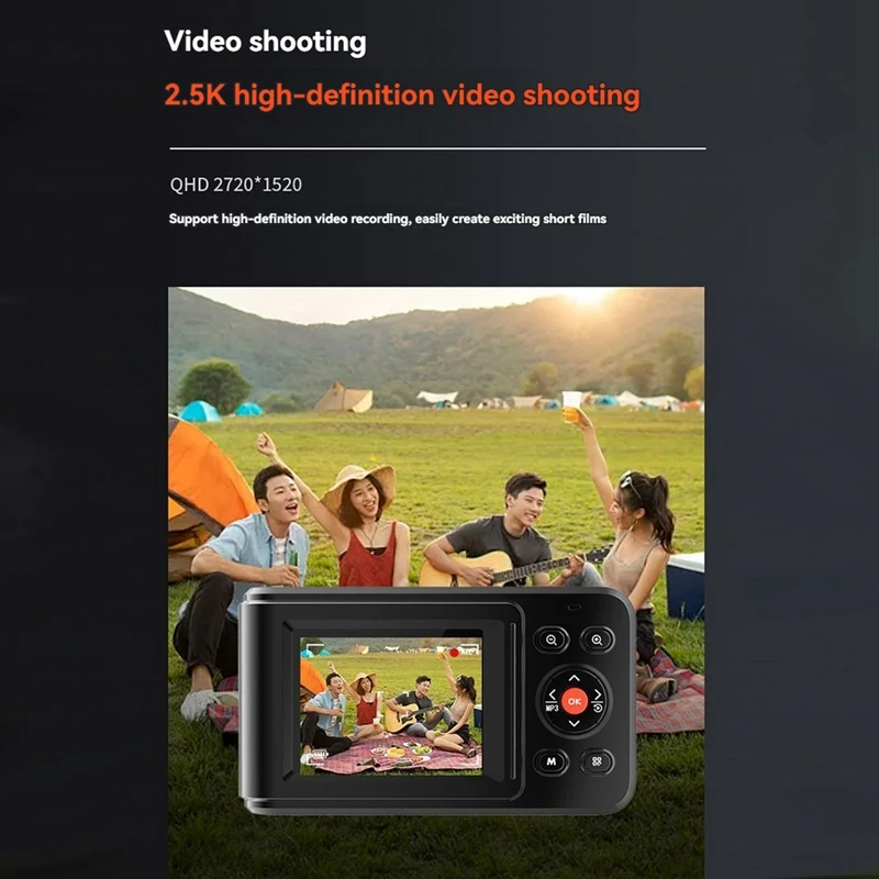 Best-Kids Mini Digital Camera 2.5K HD 72MP Dual Screen High-Definition Pixel Camera 16X Zoom Monocular Cameras With MP3