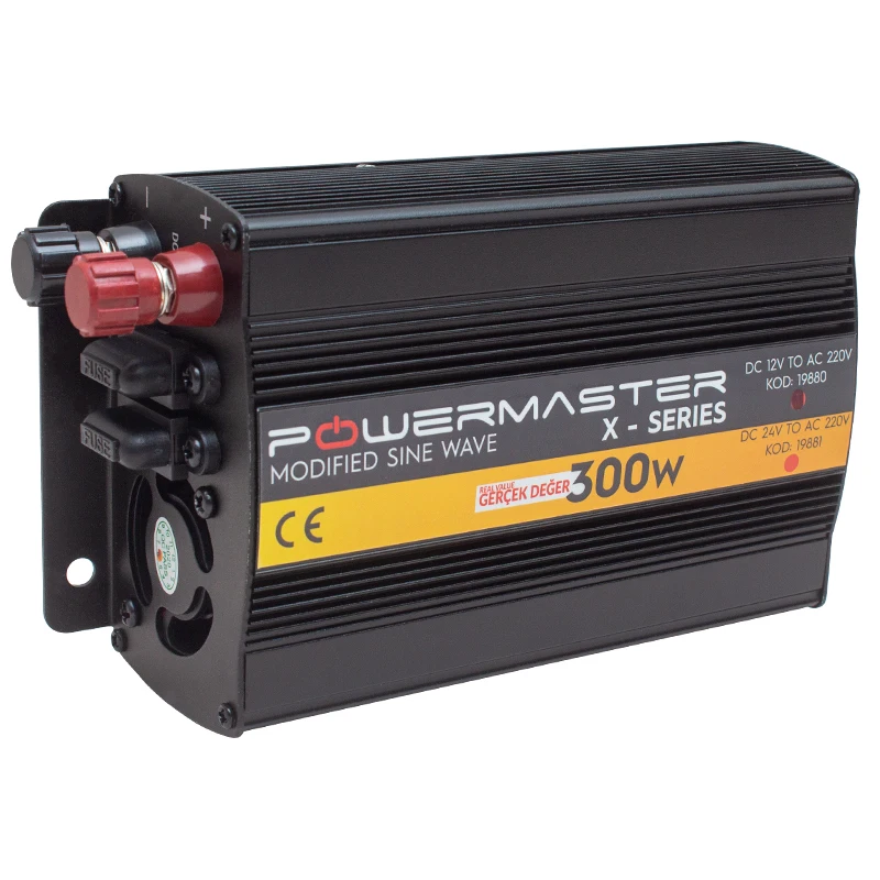 POWERMASTER PWR300-12 TEK DIGITAL DISPLAY 12 VOLT 300 WATT MODIFIED SINUS WAVE INVERTER