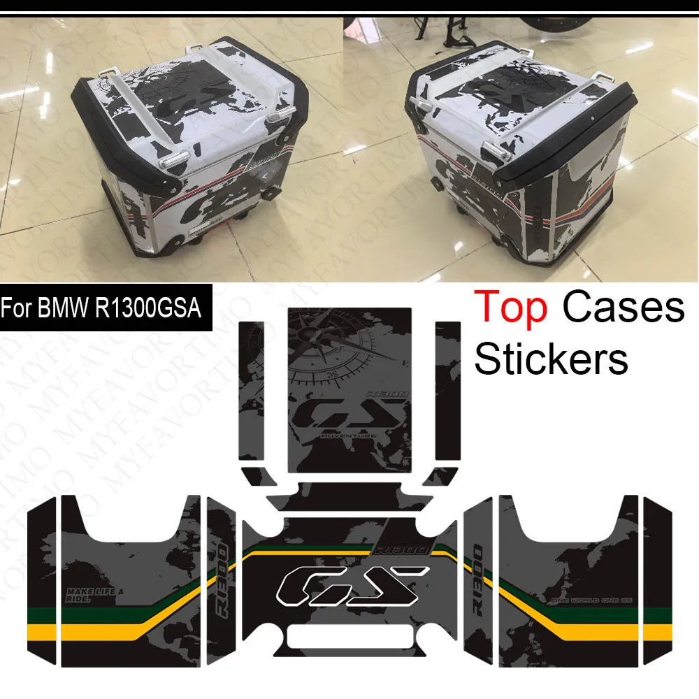 

For BMW R1300GS R 1300 GS R1300 ADV GSA Adventure Motorcycle Luggage carrier Trunk Luggage Aluminium Side Top Cases Stickers