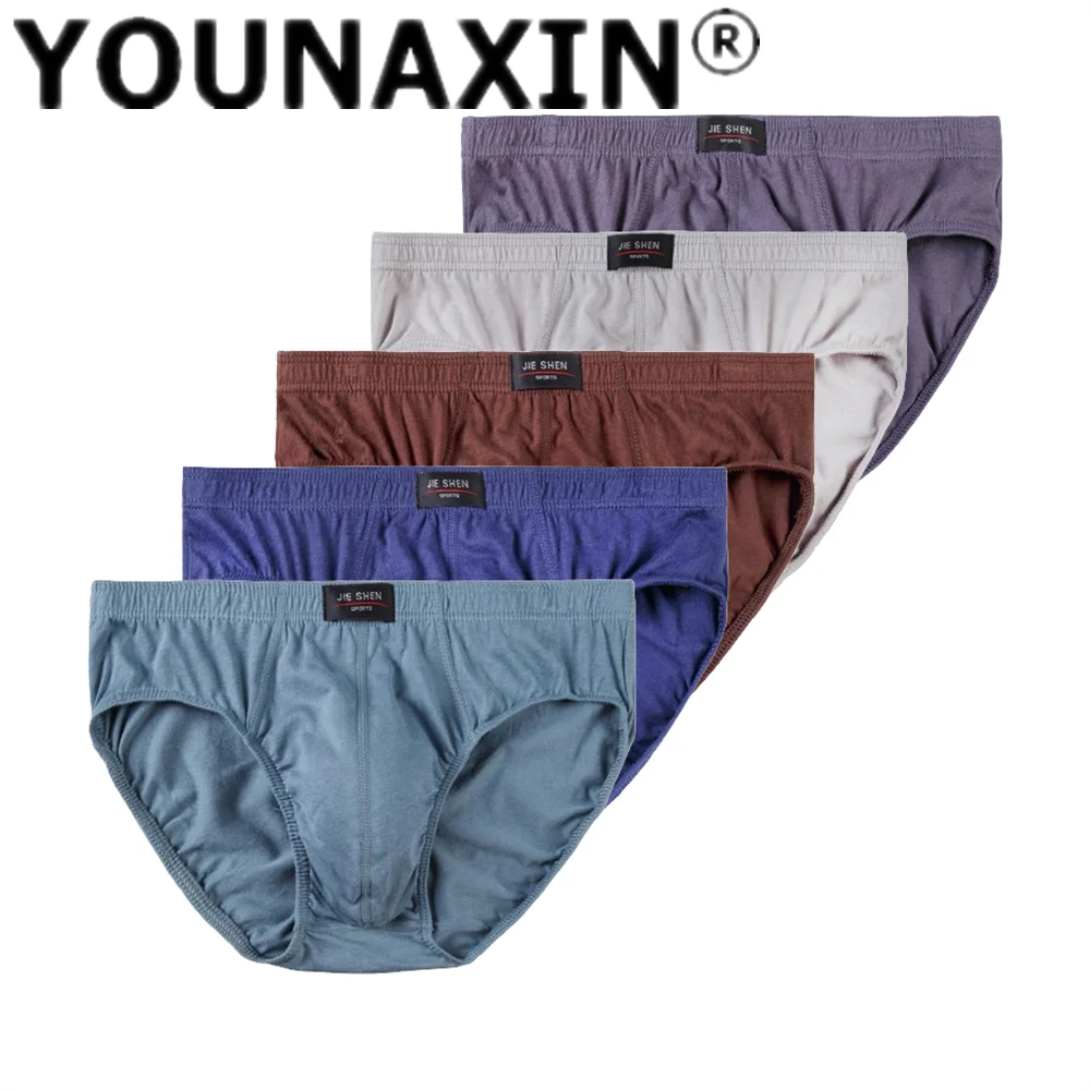 5 Pieces Men Big Size Cotton Panties Shorts Underpants Undies Solid Color Briefs Knickers Asian Size XL 2XL 3XL 4XL 5XL 6XL 7XL