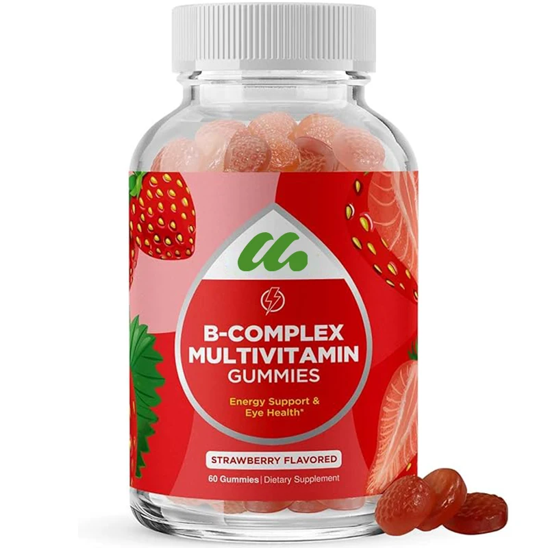 

Adult Vitamin B Complex Gummies - Natural Energy Gummies, containing 60 capsules of vegetarian B complex vitamins