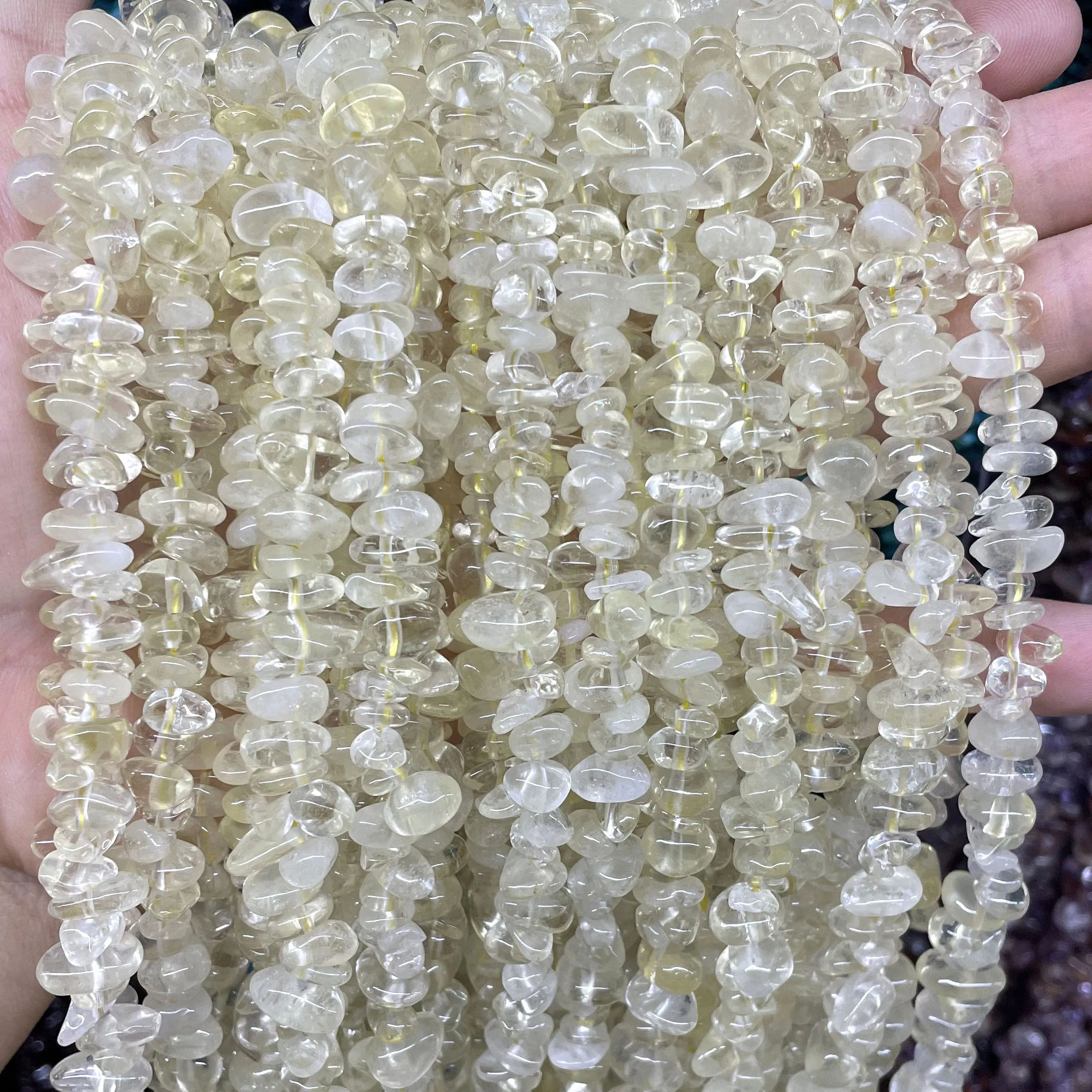 5-8MM Natural Irregular Chips Lemon Crystal Freeform Gravel Stone Beads For Jewelry Making DIY Bracelet Necklace Accessories