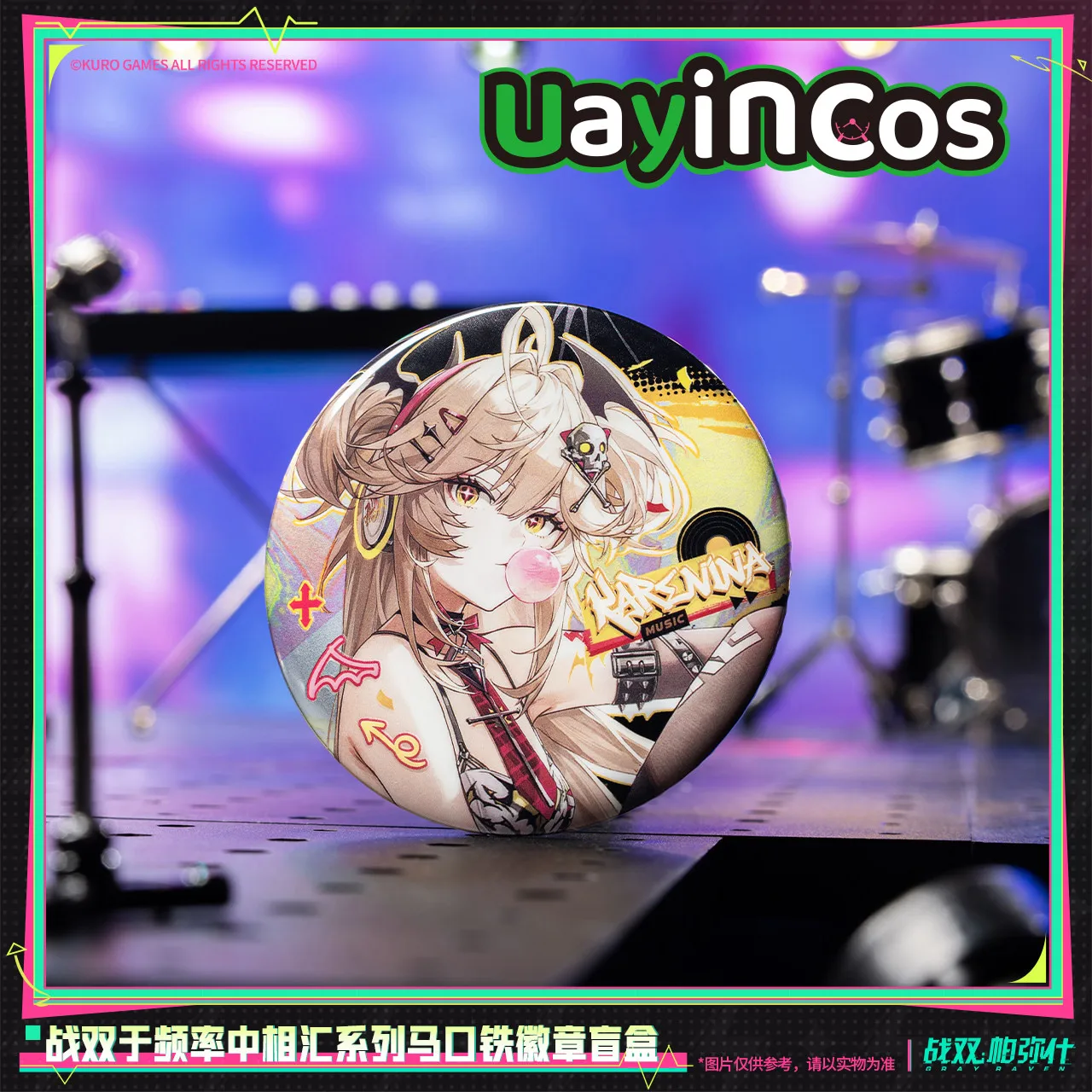 In stock Official PUNISHING: GRAY RAVEN Lee Lucia Kamui  Badge Brooch Pin One Heart One Hertz  Anime Game Ornament Toy Gifts
