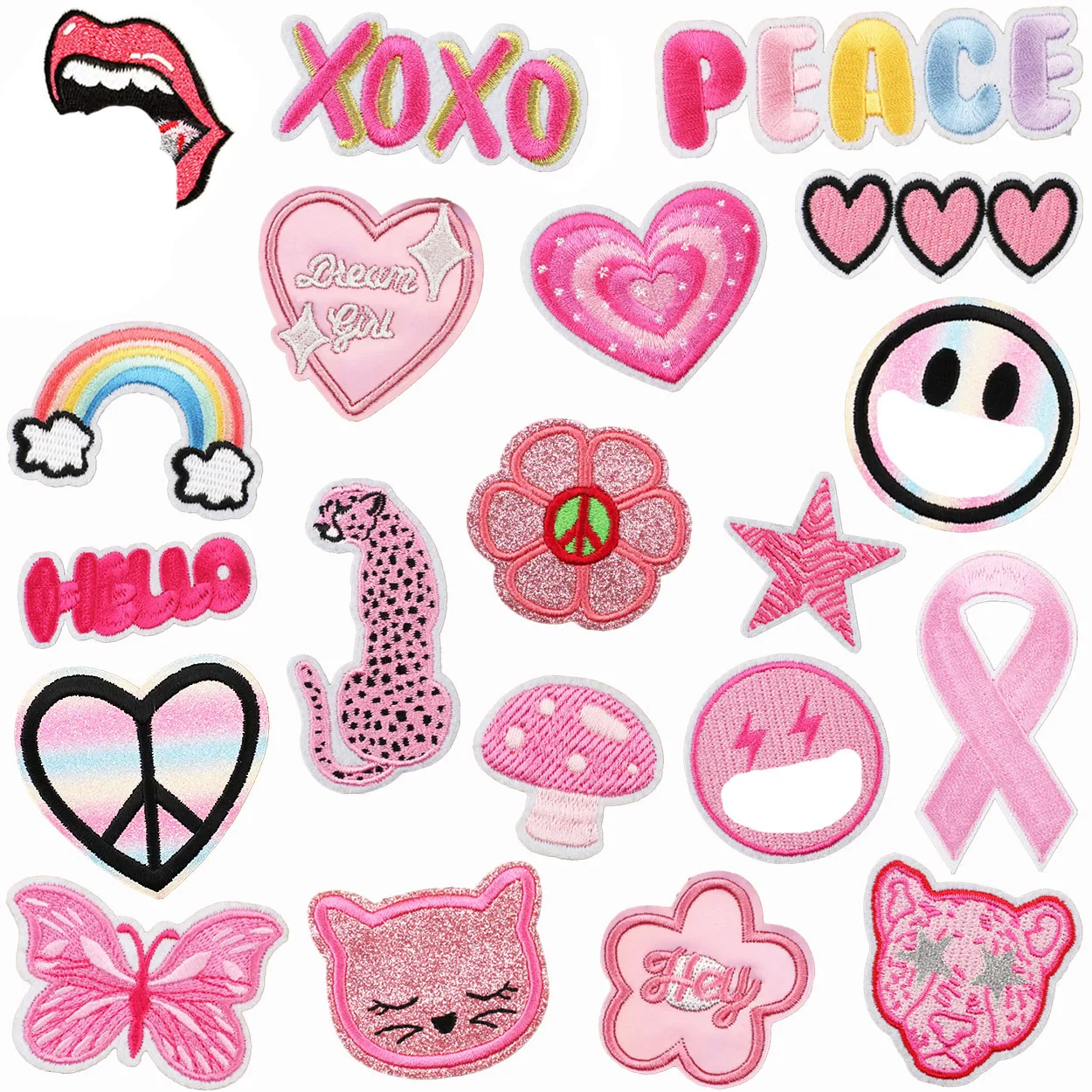 50Pcs Bulk Embroidered Patch Iron On Patches for Clothing Little flower Clothes Stickers Sewing Thermal Adhesive Applique