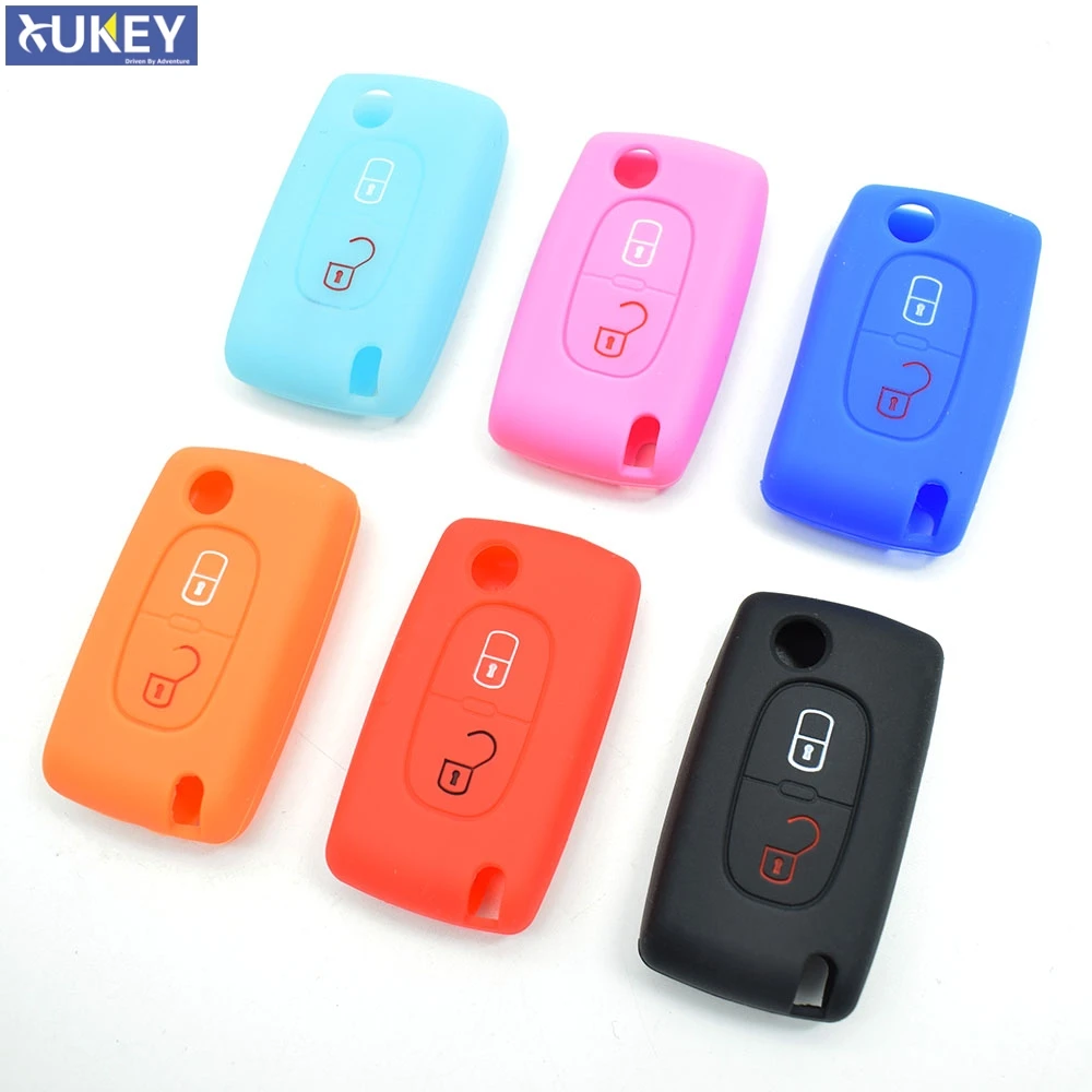 2 BUTTON KEY COVER FIT FOR PEUGEOT 307 308 406 407 408 107 206 207 607 REMOTE HOLDER CASE FOB SHELL CHAIN RING Accessories