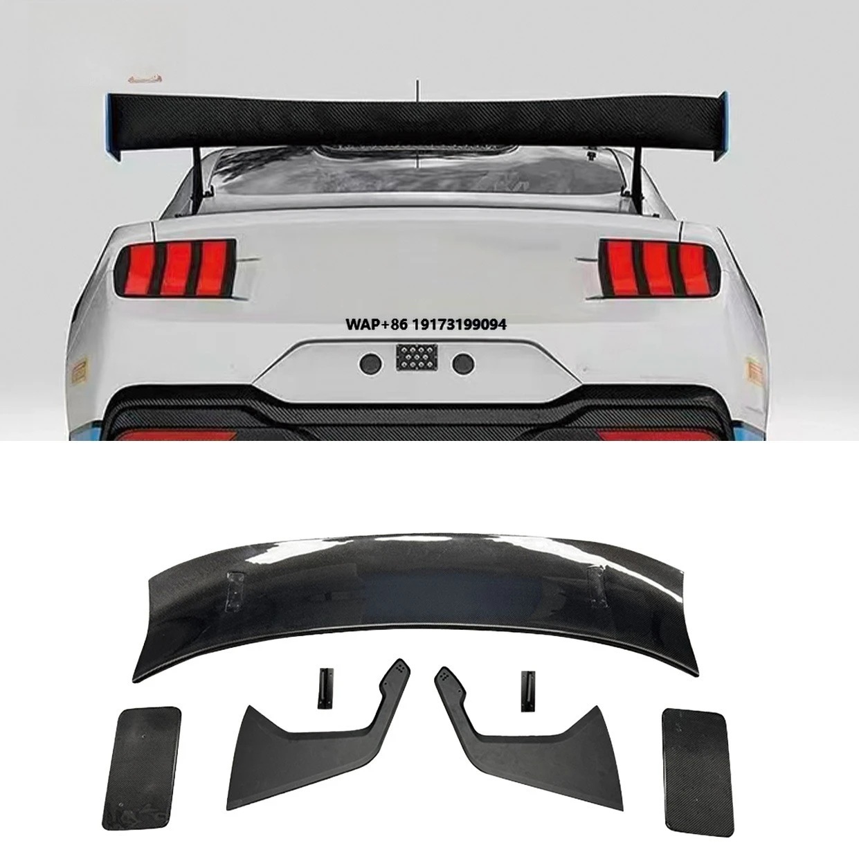

2024 for Mustang Rear Spoiler & Bumper Kit Carbon Fiber GT Style Upgrade New FCSOCC Brand High Quality Warranty