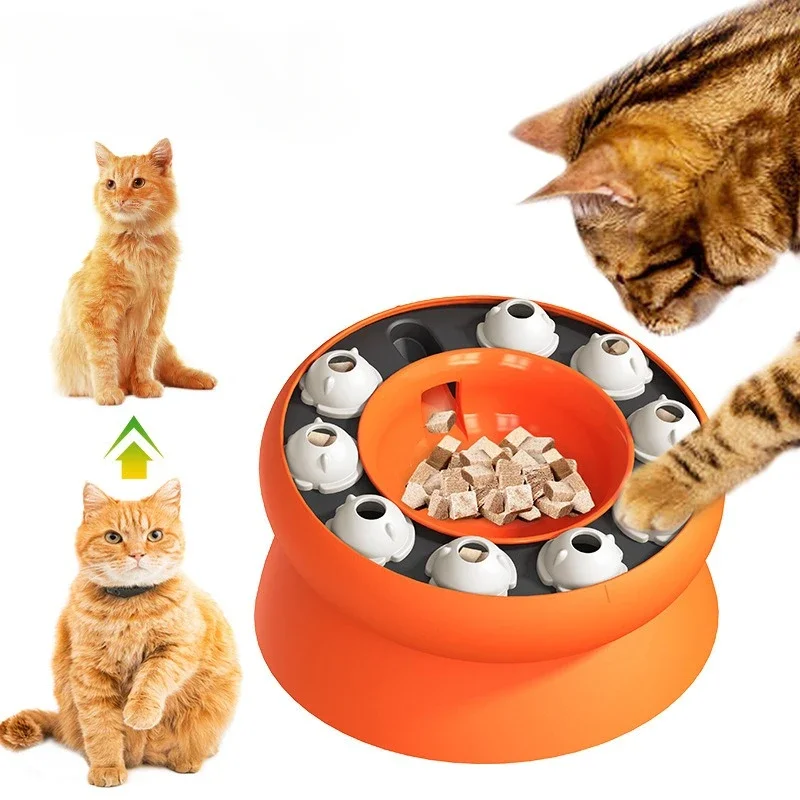 

Rotary leaky food feeding cat bowl eduional toy supplies