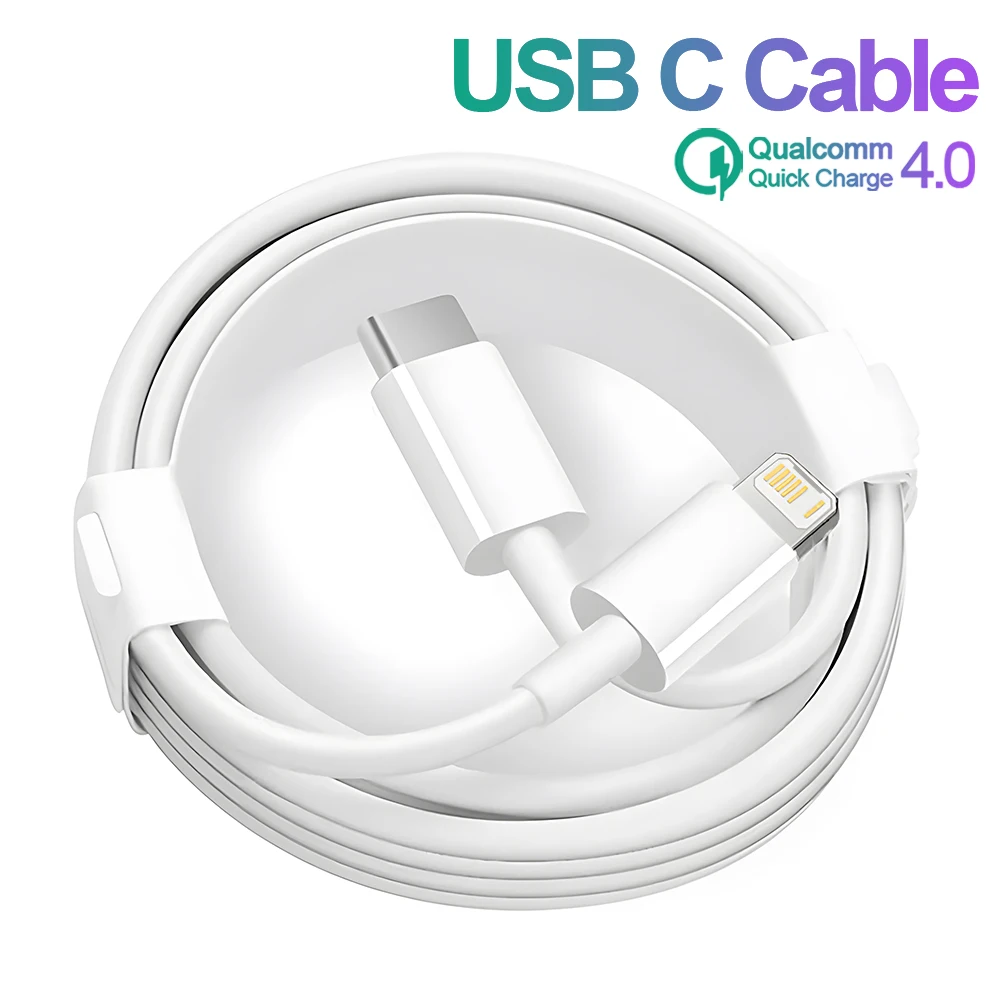 สายไลท์นิ่ง USB Type C 35W ของแท้สำหรับ iPhone 14 13 11 15 16 PRO MAX Plus iPad Air PD ที่ชาร์จอย่างรวดเร็วสายดาต้า USB Type C