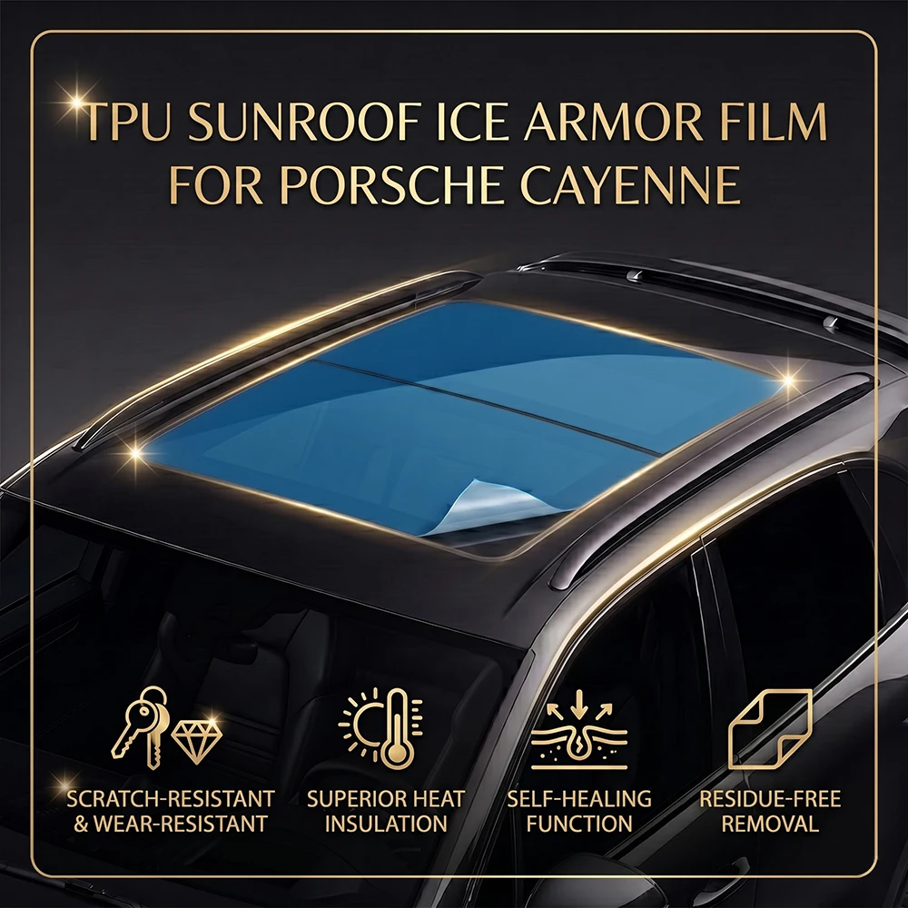

Пленка из ТПУ (7,5 мил) для защиты люка автомобиля Porsche Cayenne 2017-2025: теплоизоляция, защита от УФ-излучения и царапин