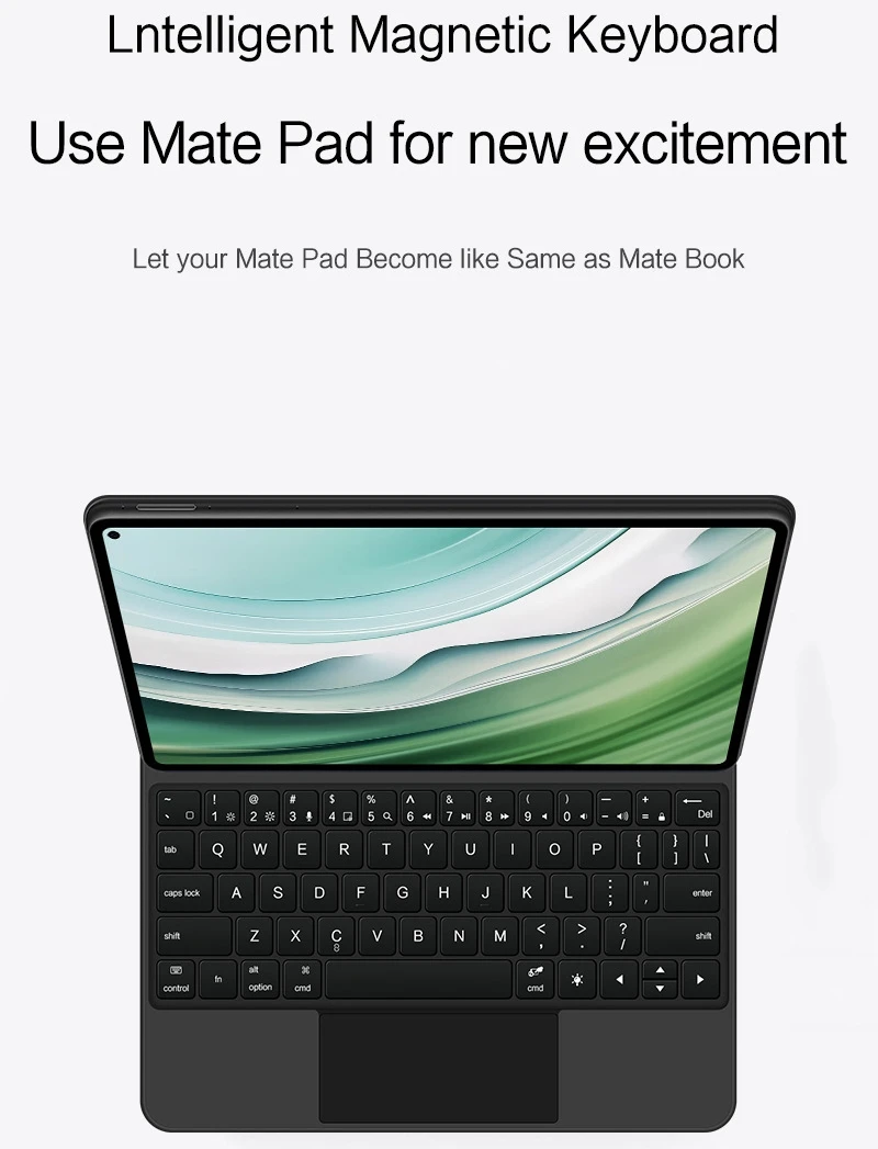 Deutsches MatePad Magic Keyboard Pad-Tastatur für Huawei MatePad Air Pro MateBook E Spanisch, Arabisch, Französisch, Russisch, Koreanisch, Hebräisch, Portugiesisch, Deutsch, HW1, Tastenkombination, Gestensteuerung, Tra
