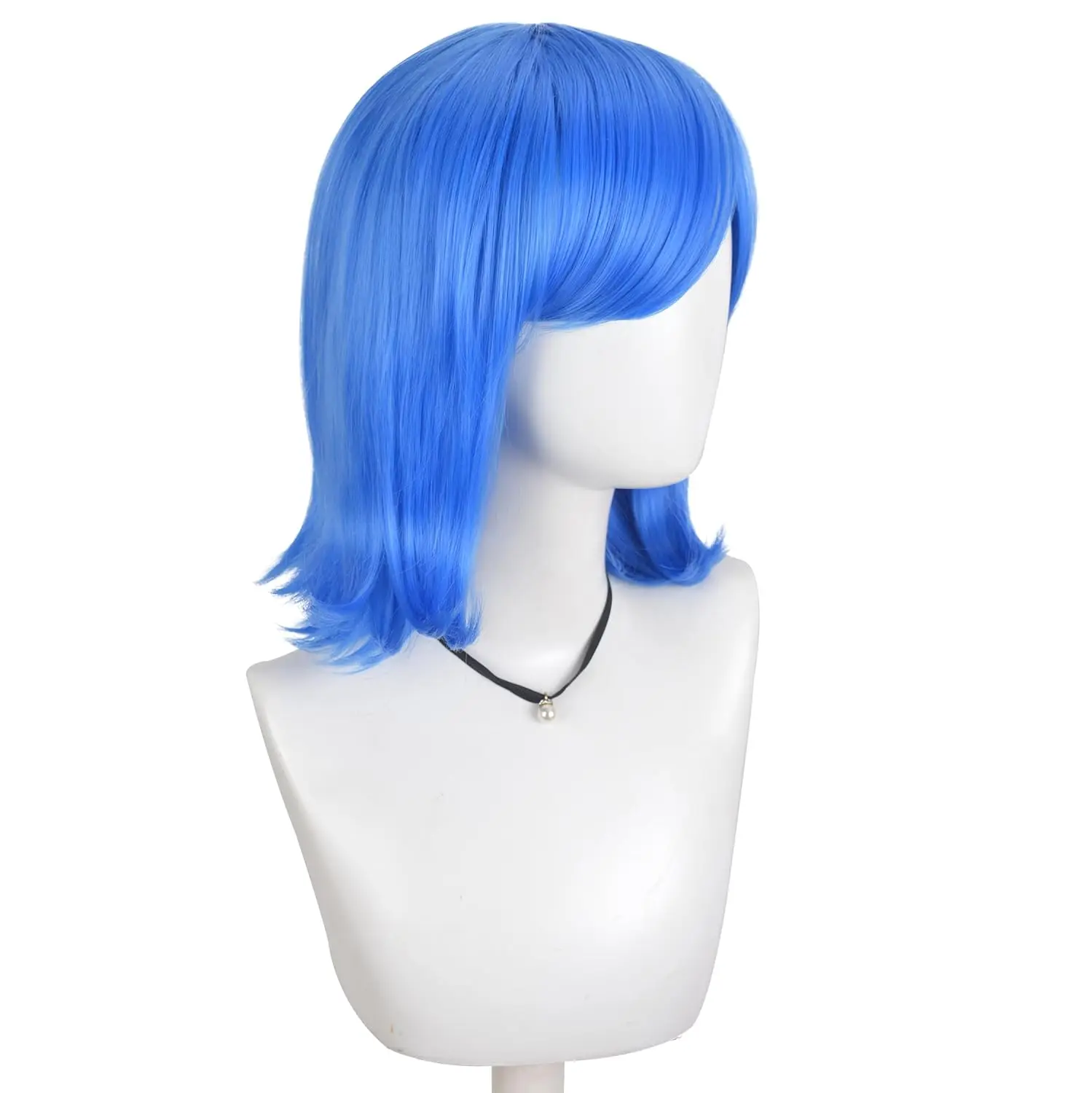 شعر مستعار اصطناعي تأثيري مع الانجارات للنساء والفتيات ، شعر مستعار بوب أزرق ، مقاوم للحرارة ، زي حفلات