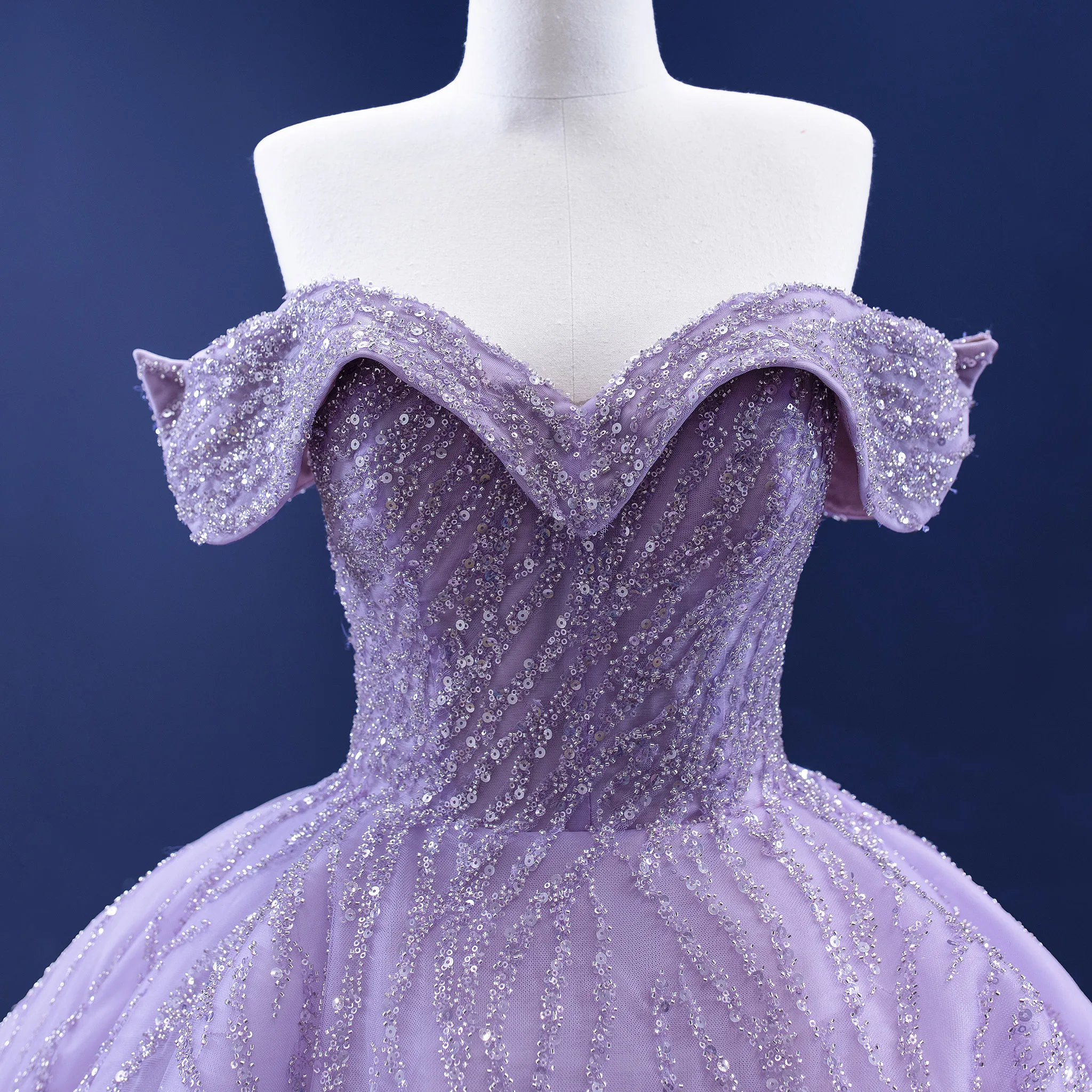 Rosymae robe de bal à épaules dénudées robe de mariée élégante robe violette longueur au sol vestidos de boda