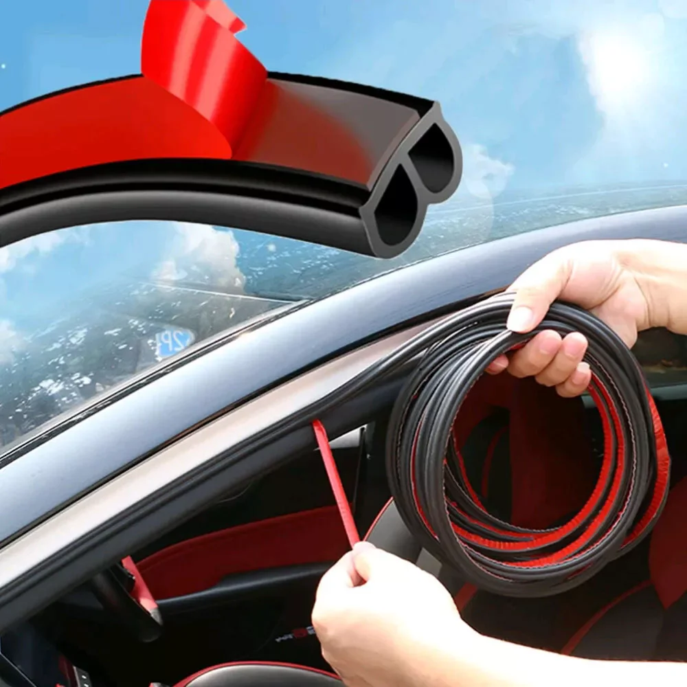 

Car Door Seal Strips Sticker Weatherstrip Rubber B Shape Door Seals Sound Insulation Auto Door Sealant Automobiles Accessories