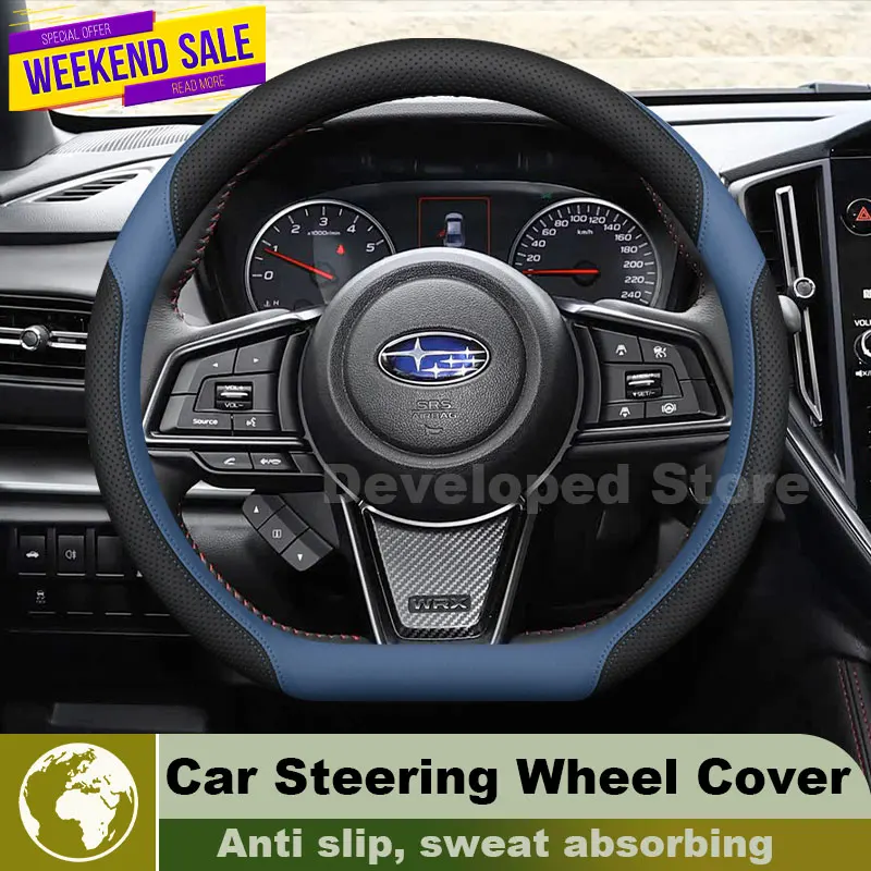 Leather Car Steering Wheel Cover For Subaru WRX STI Levorg 2015-2026 Auto Steering Wheel Interior Subaru Levorg Accessories