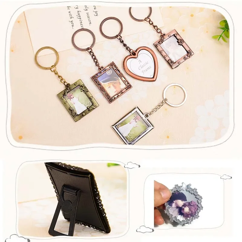 1pcs Mini Photo Frame Keyring Keychain for Photo Picture Frame Tabletop Photocard Display