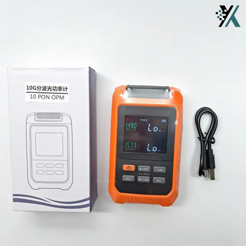 HY613 All In One 10GPON OPM Optical Power Meter Built-In 30Mw VFL 1490/1577Nm Fiber Tester Compatible 10G EPON XGPON FTTH Test
