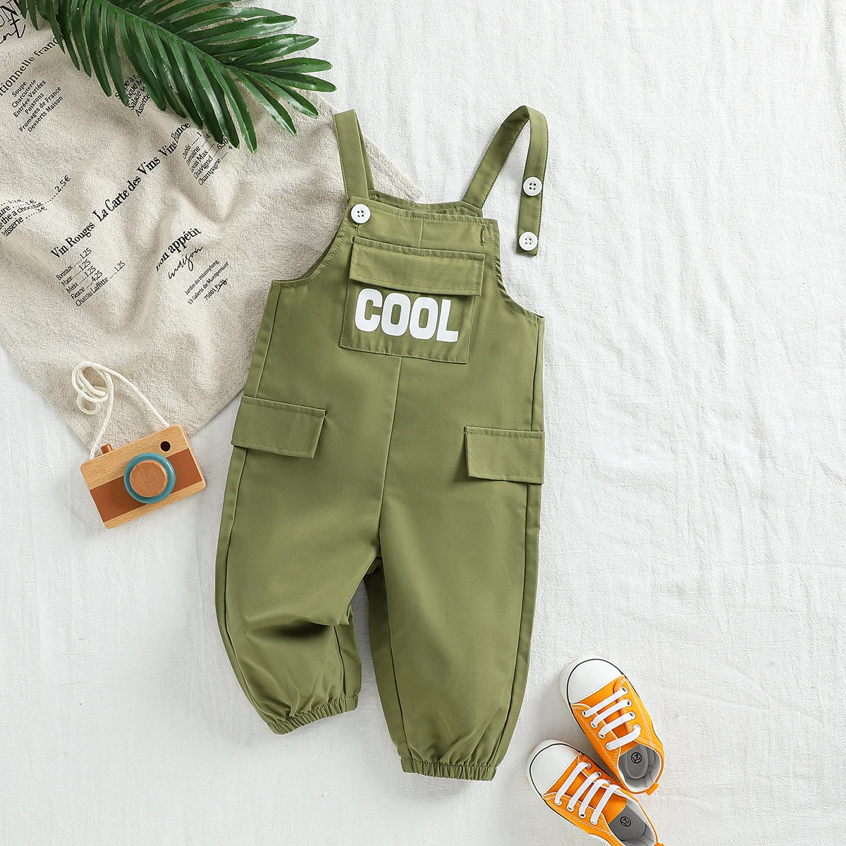 

2025 All Seasons New Children Overalls Print Letter Boys/Girl Casual Fashion Kids Jumpsuit Baby Unisex Solid Suspender Trousers