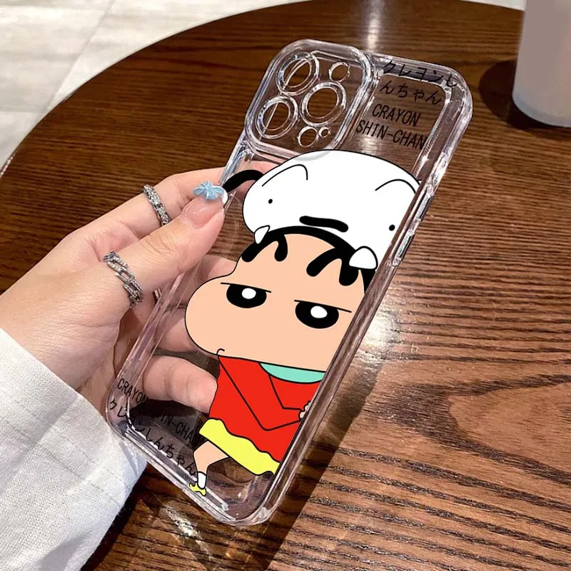

C-Crayon S-Shin-chan Cartoon For Apple iPhone 17 16 15 14 13 12 11 Air Pro Max Plus Mini Transparent Soft Phone Case