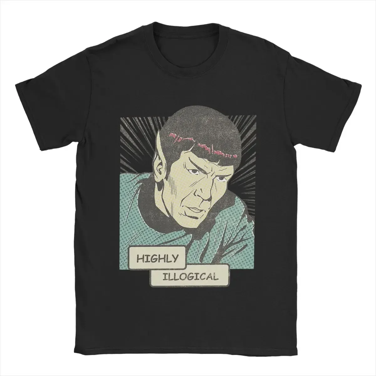 Cotton Tee Shirt Short Sleeve T Shirt Crew Neck Tops Plus Size Men's T-Shirt Stars Treks Spock Highly Illogical Casual Pure tops