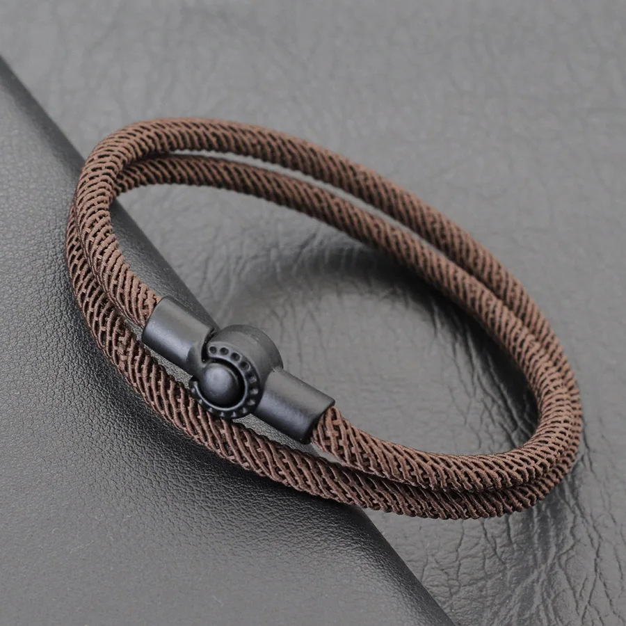 Simple Style Rope Bracelet Men Double Layer Grade A 4mm Thread Fabric Braslet Outdoor Sports Survival Braclet Cycling Jewelry