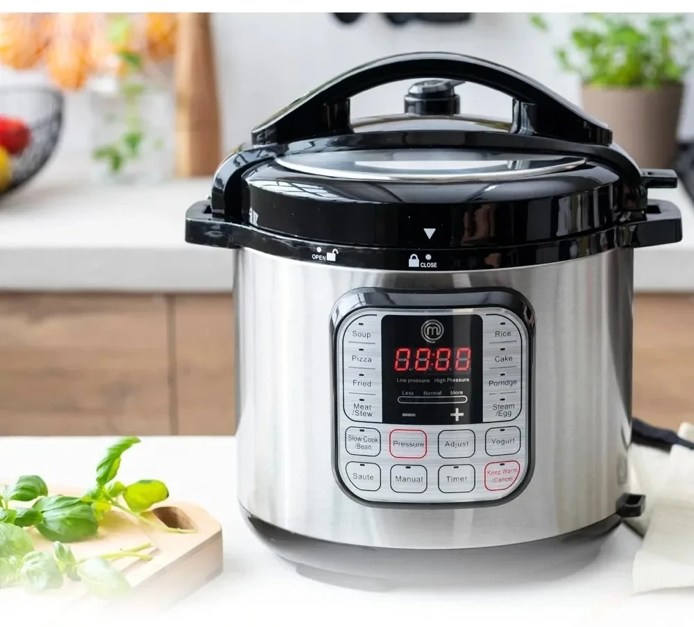 Panela de pressão elétrica 10 em 1 multifuncional, panela lenta, máquina de arroz, programável com 18 predefinições de cozinha, antiaderente, 6 Q