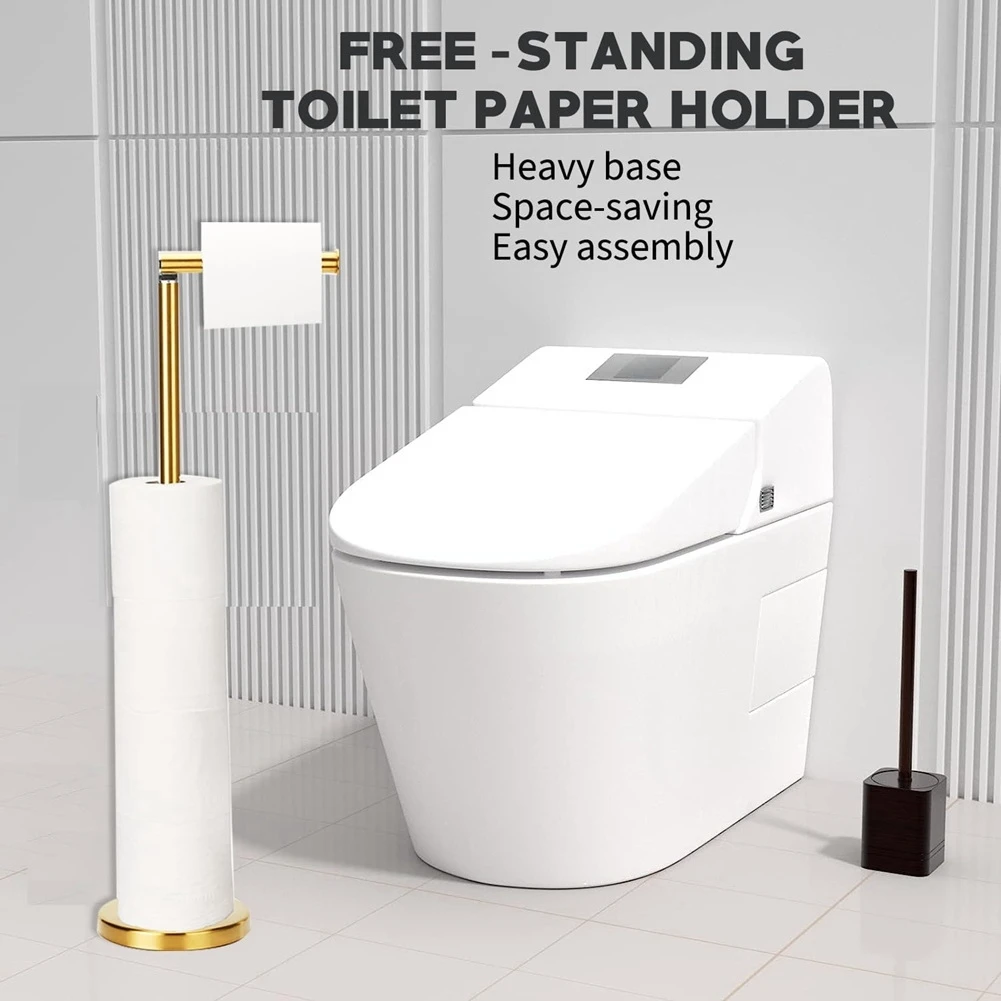 

Toilet Paper Holder Stand, Large Storage Tissue Roll Holder Free Standing for Bathroom, Modern Toilet Paper Roll Holder Z
