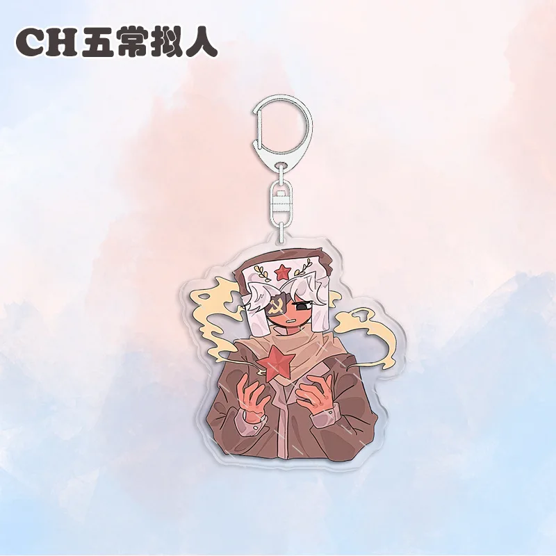 Countryhumans Men Acrylic Keychain Women China Russia France Anime Key Chain Creative Bags Key Ring Car Fashion Ornament Gift