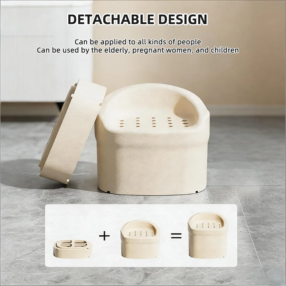 High Load-bearing Solid Color Dual-purpose Shower Chair Non-slip Safety Old Man Bath Stool Toilet Multi-functional Bath Stool