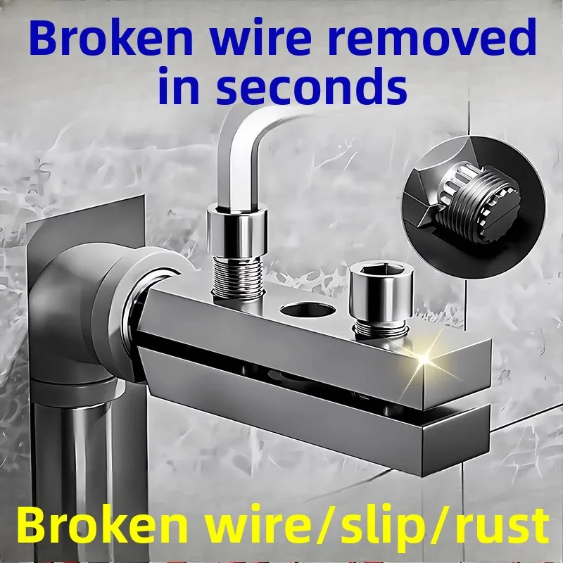 Double‑End Broken Bolt Extractor, 1/2‑3/4 Pipe Fitting Remover Stripped Tap Spout Damaged Fastener