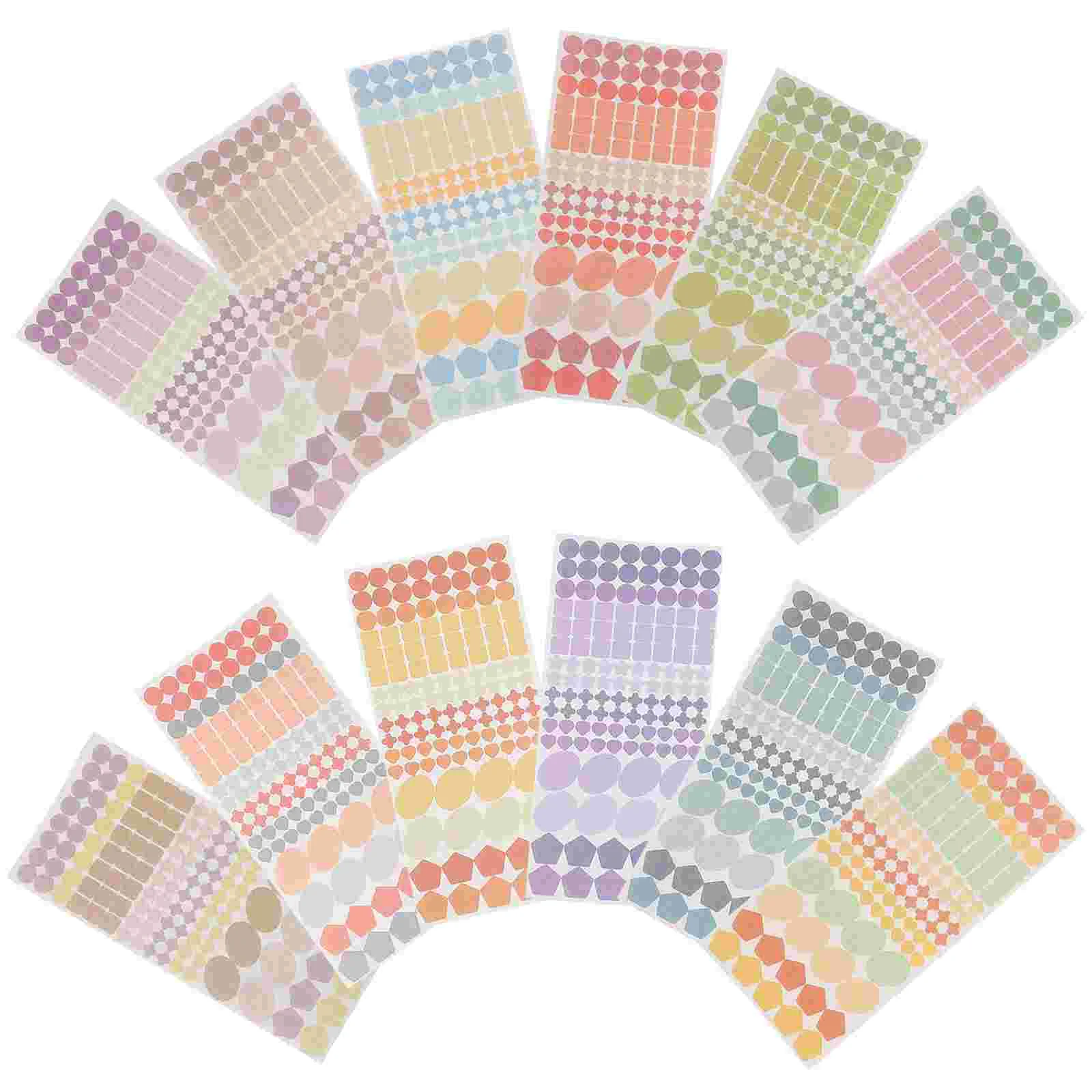 

12 Sheets Washi Stickers Carved Dessert Travel Scrapbook Retro Journaling Supplies Cute Geometric Markers Hardwearing